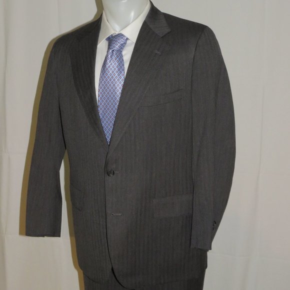 Brooks Brothers Made to Measure Gray Herringbone Two Button Suit 40R - Picture 7 of 15